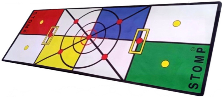 STOMP mat premium build showing all color zones